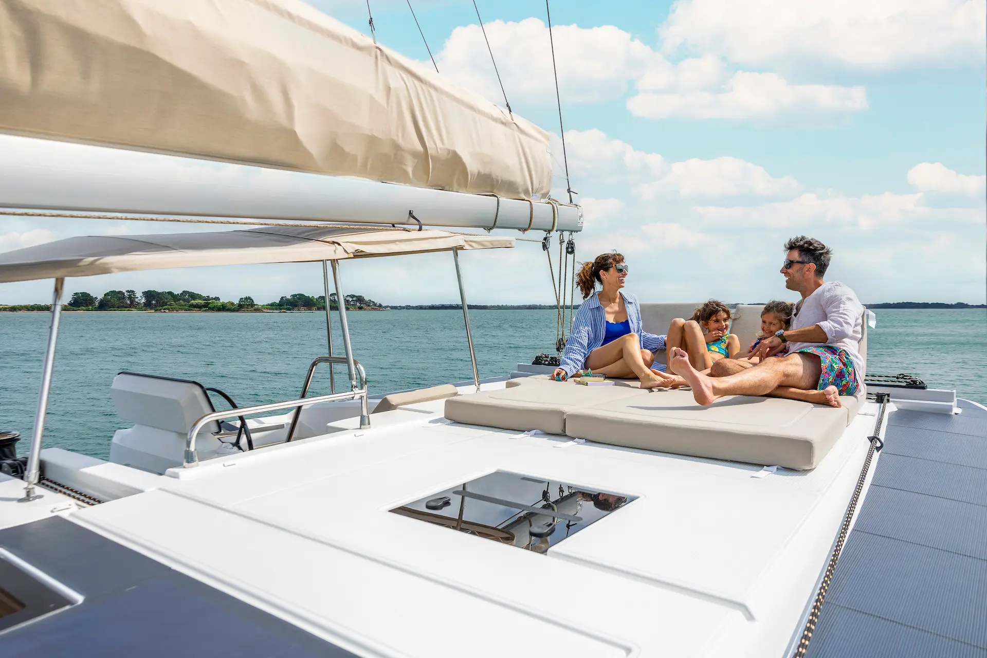 Electric Fountaine Pajot FP41 enjoying silent life on board at anchor