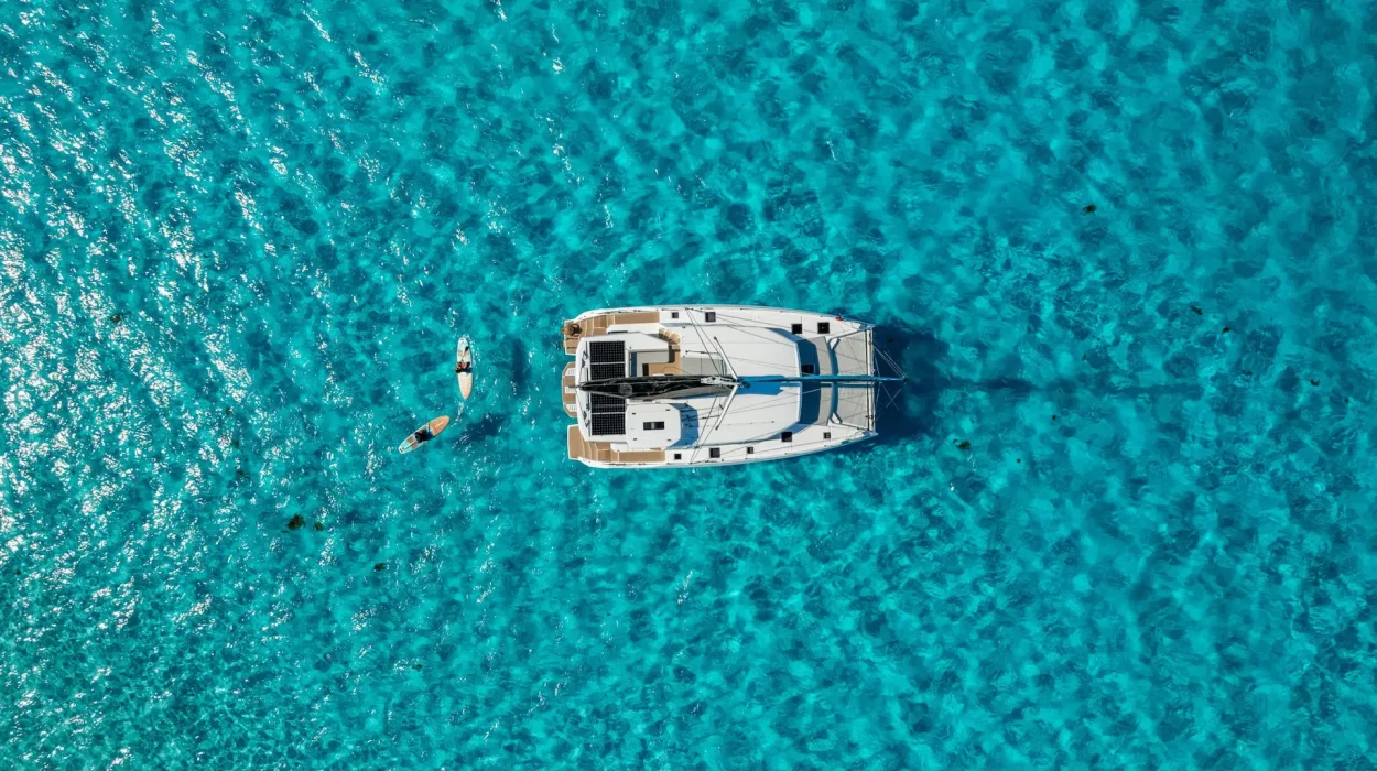 Solar energy production supporting autonomy at anchor on a hybrid electric catamaran